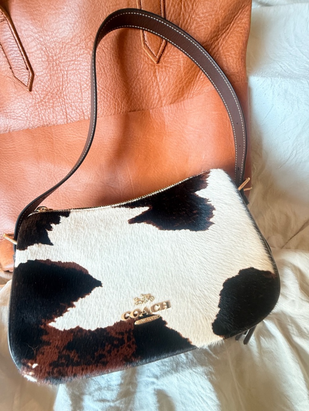 Coach Outlet Kailey Shoulder Bag With Cow Print And Tassel - Picture 6 of 6